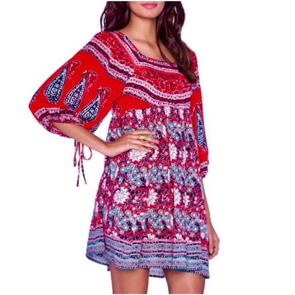 Free People Midsummer Dream Dress Red Open Back Small - Picture 6 of 14